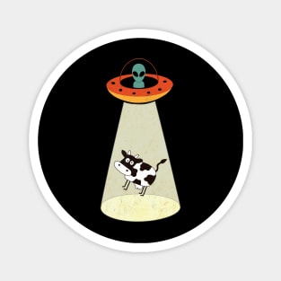 Alien UFO Cow Abduction Magnet